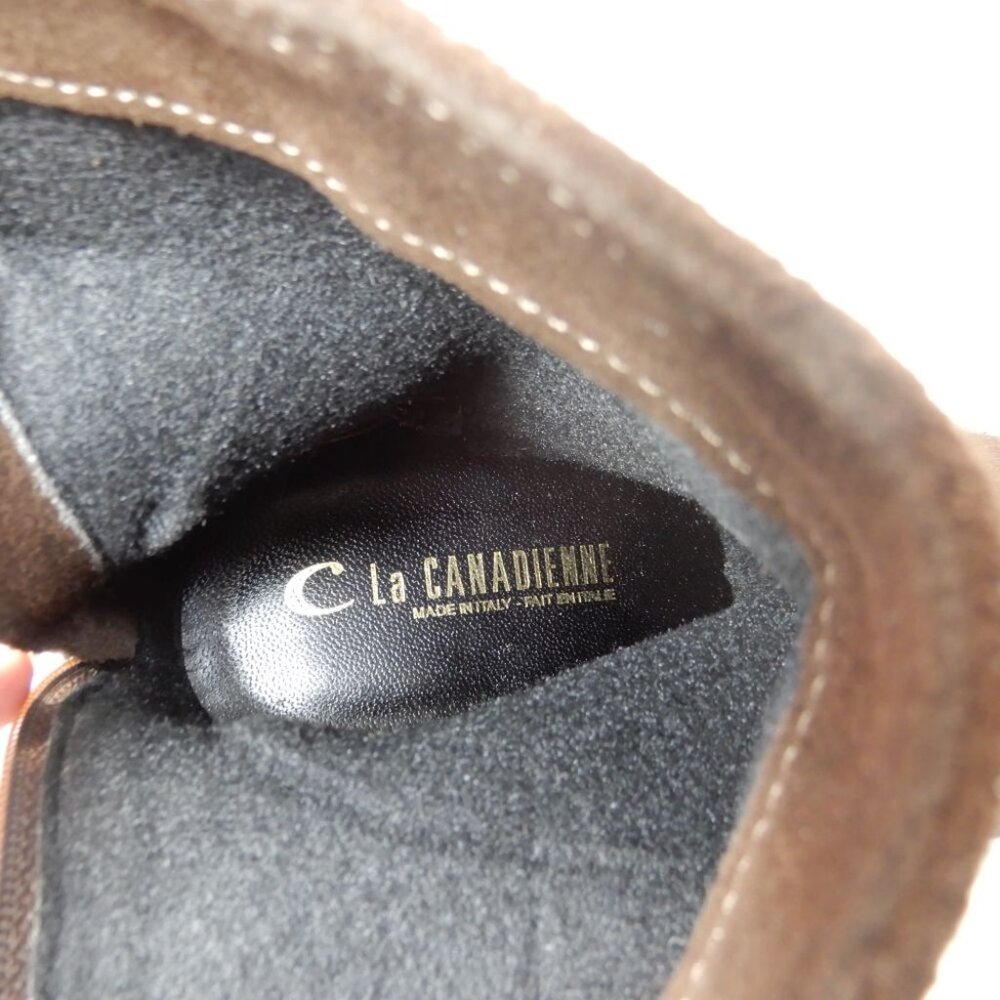 La Canadienne Selina City Dry Waterproof Bootie Boots Size 5.5 Brown Suede NEW - Picture 15 of 15